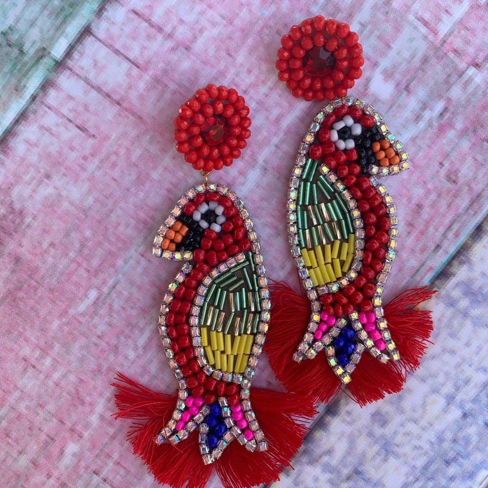 Hand Made Beautiful Parrot Earings